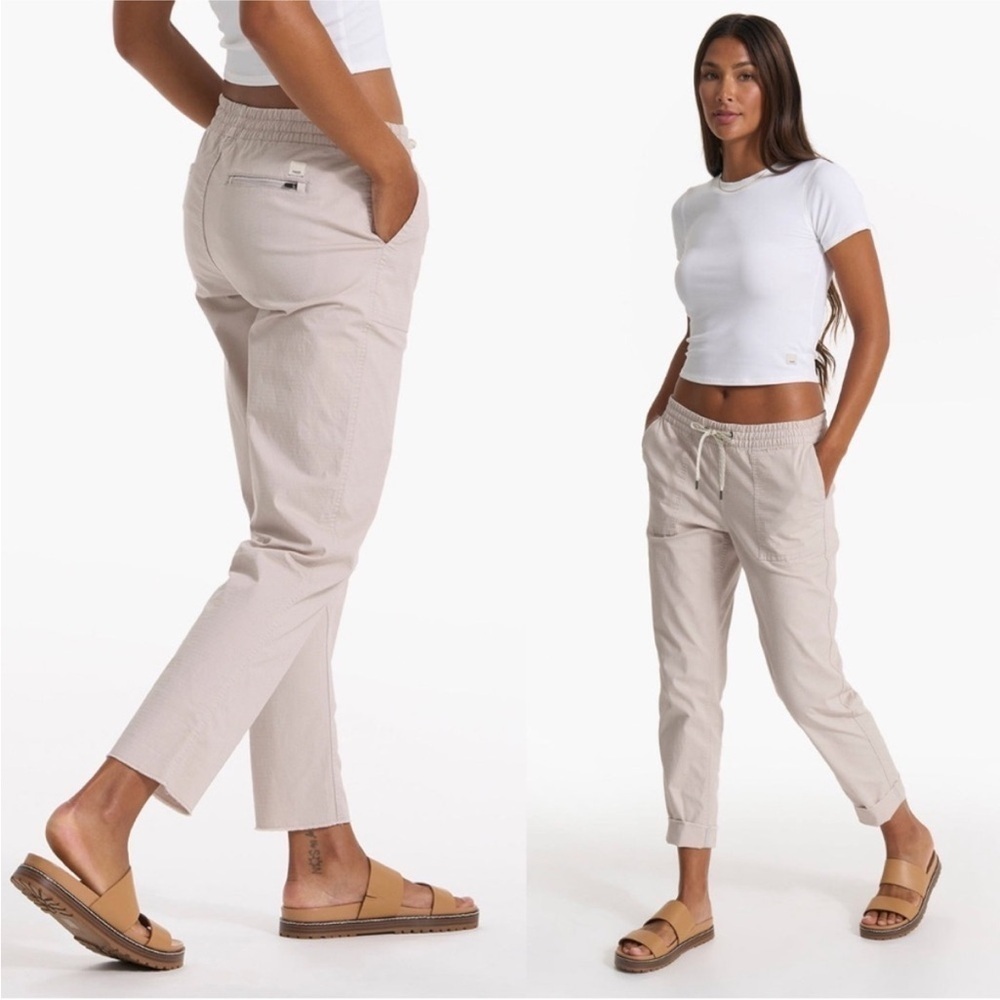 Vuori Vintage Ripstop Mid Rise Raw Hem Ankle Pant in Suede Size Small